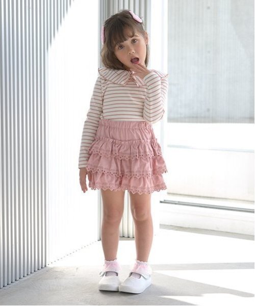 パンツ チェリーコットンレースティアードスカパン キッズ 子供服
