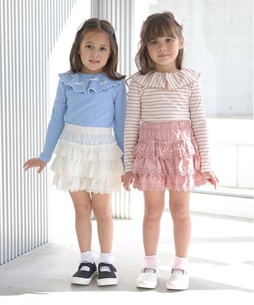 パンツ チェリーコットンレースティアードスカパン キッズ 子供服