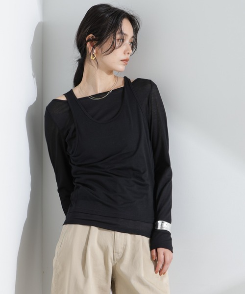 NANO universe（ナノ・ユニバース） tシャツ シアータンクトップ＋ロン
