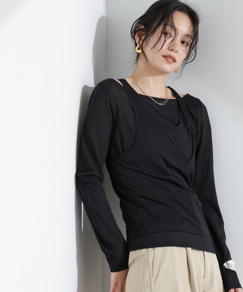 NANO universe（ナノ・ユニバース） tシャツ シアータンクトップ＋ロン