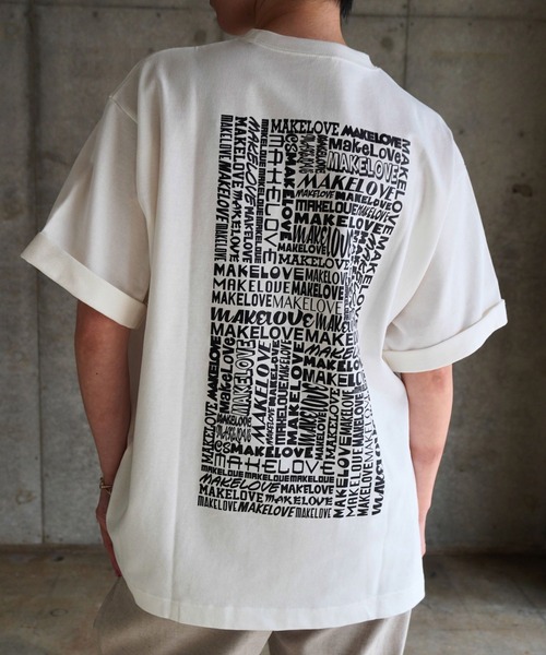 tシャツ 「MAKE LOVE」PRINT TEE/White Body レディース