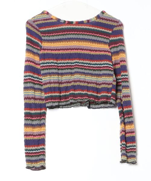 「by muni:r」 ニットカーディガン FREE パープル レディース_画像2