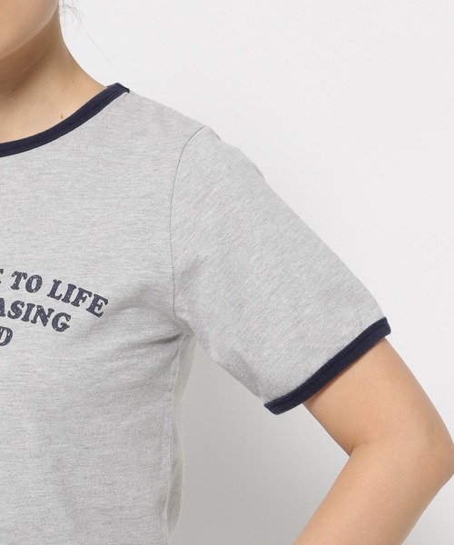 LOWRYS FARM tシャツ リンガーロゴTEE 288816 レディース