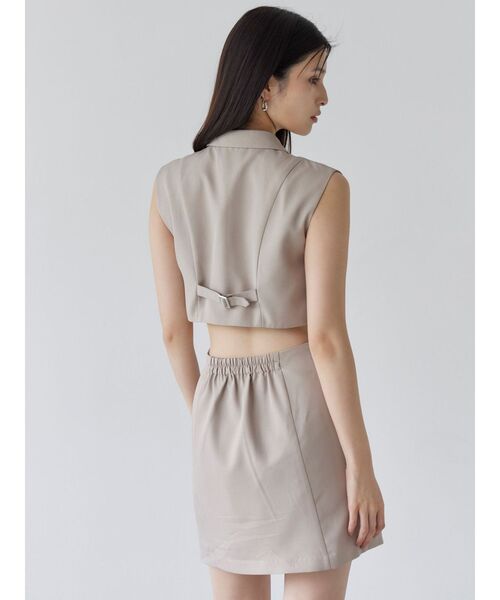 MURUA マニッシュベストミニワンピース　アイボリー マニッシュベストミニワンピース[品番：MKSW0063990]｜MURUA