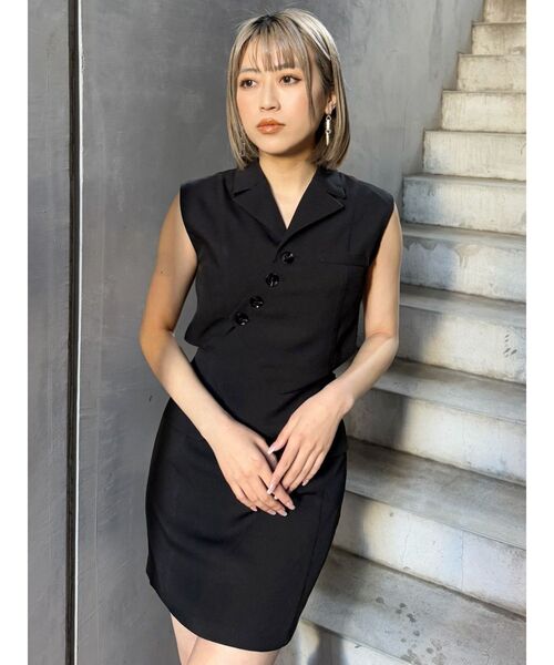MURUA マニッシュベストミニワンピース　アイボリー マニッシュベストミニワンピース[品番：MKSW0063990]｜MURUA