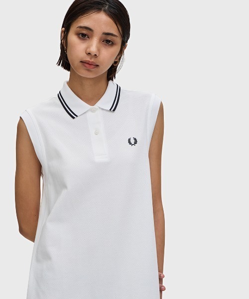 FRED PERRY フレッドペリー　ポロシャツワンピース　プリーツ　XS FRED PERRY ワンピース The Sleeveless Fred Perry Dress