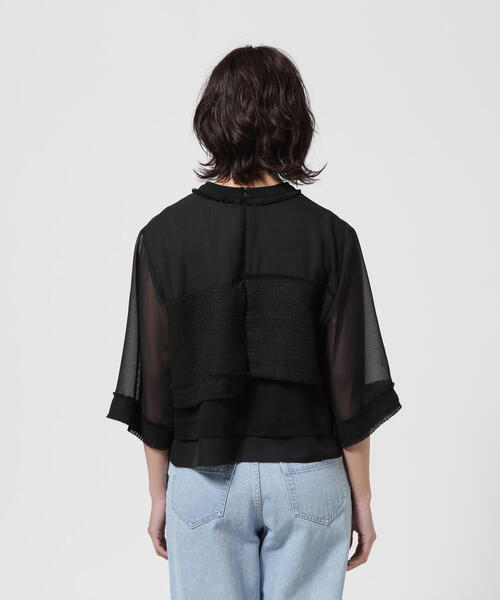 tシャツ AULA AILA/アウラアイラ/TWEED COMBINATION PULLOVER/ツイードコンビネーションプルオーバー レディース AULA AILA tシャツ AILA/アウラアイラ/TWEED COMBINATION