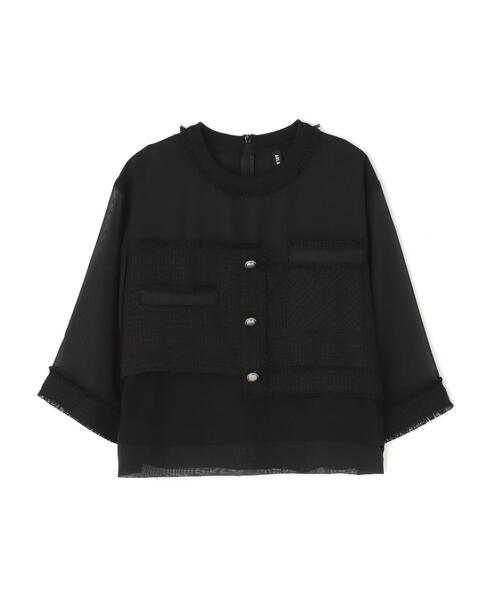 tシャツ AULA AILA/アウラアイラ/TWEED COMBINATION PULLOVER/ツイードコンビネーションプルオーバー レディース AULA AILA tシャツ AILA/アウラアイラ/TWEED COMBINATION