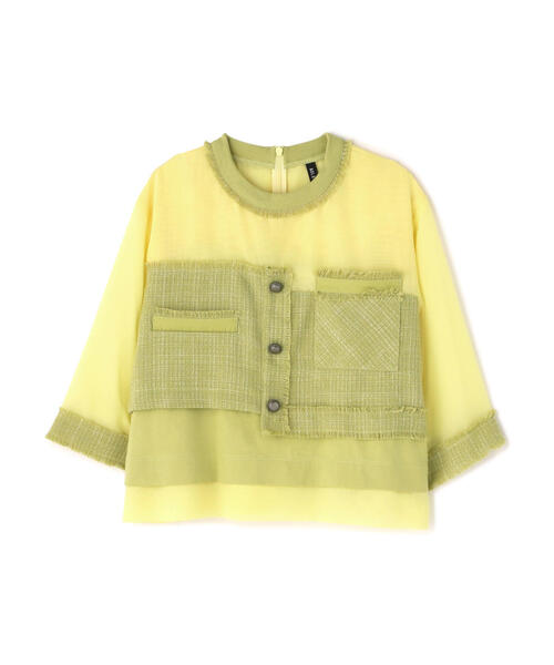 tシャツ AULA AILA/アウラアイラ/TWEED COMBINATION PULLOVER/ツイードコンビネーションプルオーバー レディース AULA AILA tシャツ AILA/アウラアイラ/TWEED COMBINATION