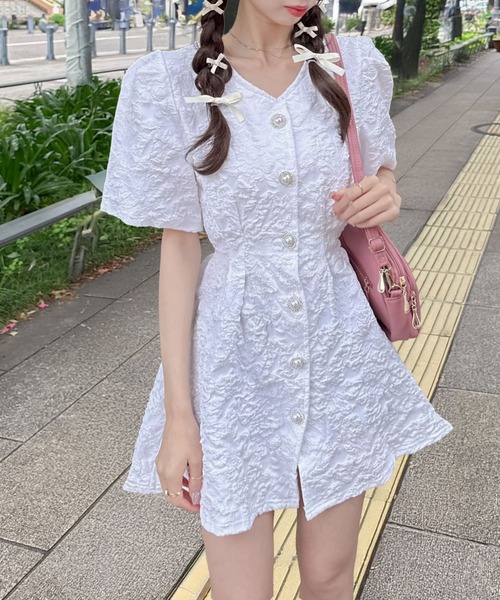 BELEAR MIMI フラワーニュアンスミニワンピース BELEAR MIMI ベリアミミ フラワーニュアンスミニワンピース