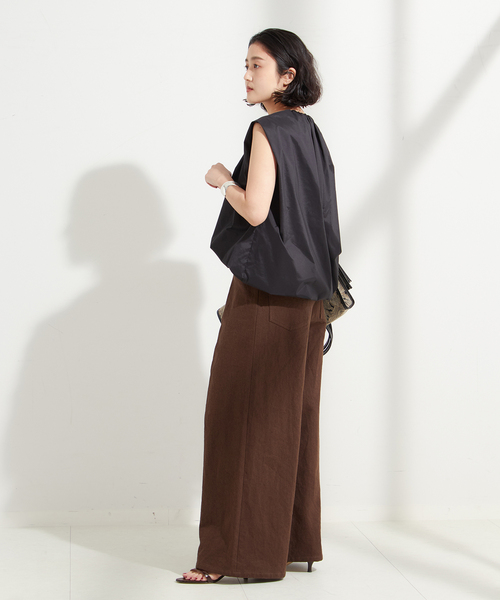 「journal standard L'essage」 ノースリーブブラウス FREE ブラック レディース journal standard L'essage 「journal L'essage」 ノースリーブ
