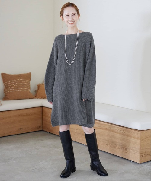 SLOBE IENA（スローブイエナ） ニットワンピース - ブラック