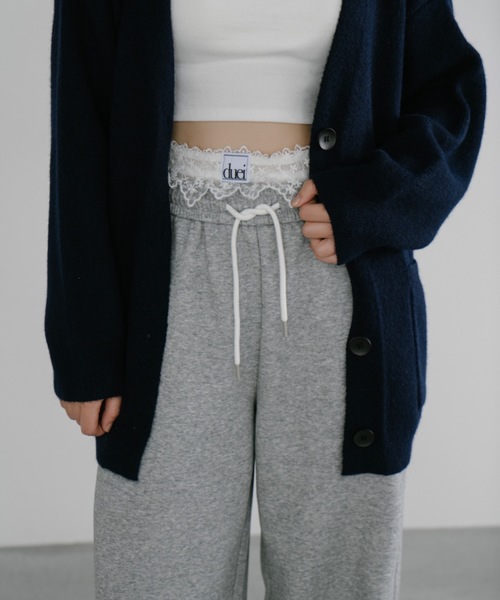 duei スウェットパンツ ジャージ レースレイヤードスウェット