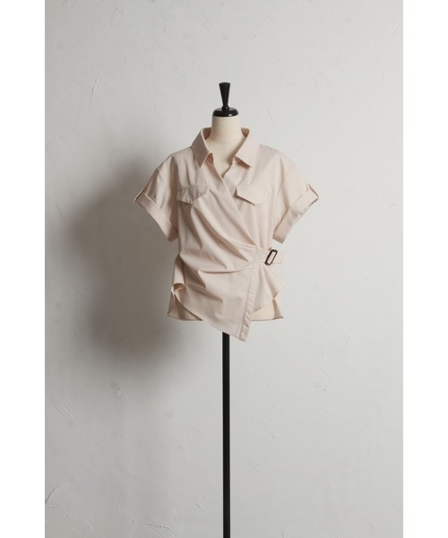 【ドゥズィエムクラス】未使用 カシュクール ラップ シャツ ブラウス ベルト ドゥズィエムクラス】未使用 カシュクール ラップ シャツ