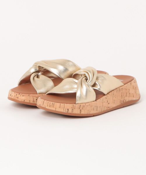 fitflop サンダル　US6 レザー　コルク　ゴールド　29,700円のお品 FitFlop 「fitflop」 フラットサンダル US6 ゴールド系その他