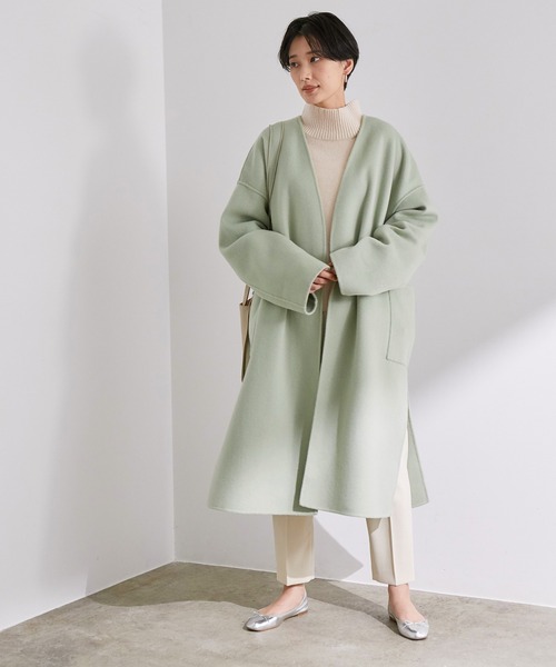 ADAM ET ROPE'（アダムエロペ） ノーカラーコート FREE ライトグリーン