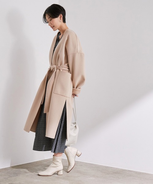 ADAM ET ROPE'（アダムエロペ） ノーカラーコート FREE ライトグリーン