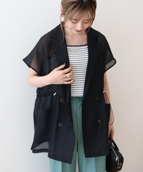SLOBE IENA ブッチャーツィードジャケット　ネイビー　フリー SLOBE IENA ブッチャーツィードジャケット ネイビー フリー