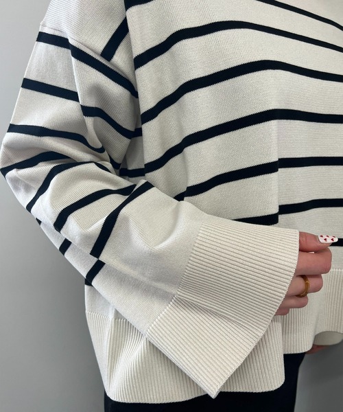 「un dix cors」 長袖ニット FREE ネイビー レディース_画像9