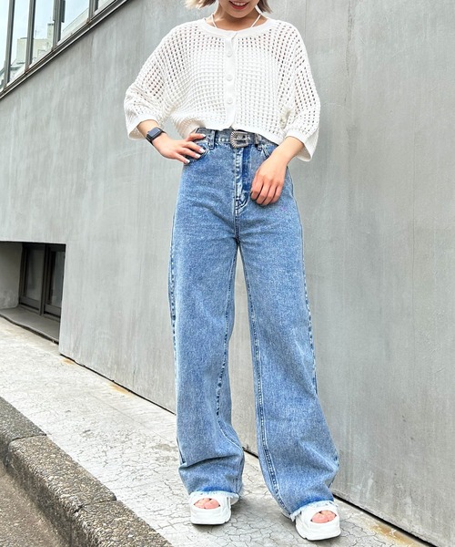 「INGNI」 ニットカーディガン M オフホワイト レディース_画像3