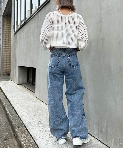 「INGNI」 ニットカーディガン M オフホワイト レディース_画像5