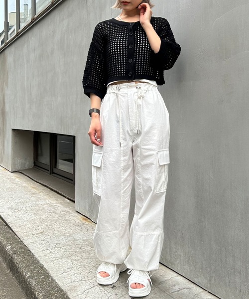 「INGNI」 ニットカーディガン M オフホワイト レディース_画像7