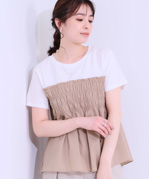 DRESKIP tシャツ 「洗える/S-LL」大人に似合う ビスチェ風