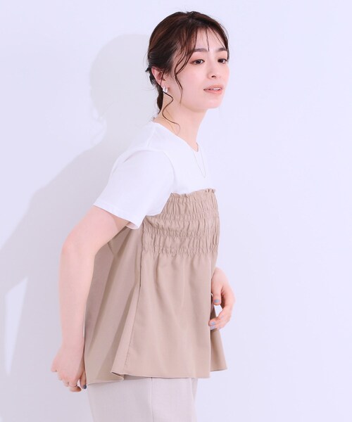 tシャツ ビスチェドッキングトップス レディース VIS tシャツ ドッキングビスチェデザイントップス レディース