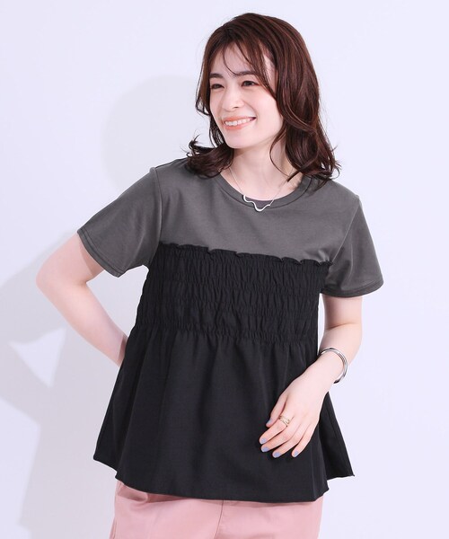 DRESKIP tシャツ 「洗える/S-LL」大人に似合う ビスチェ風