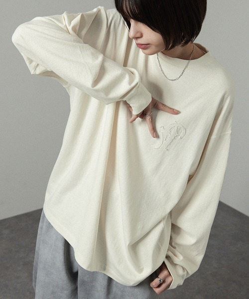 「Alfred Alex」 長袖Tシャツ L パープル メンズ