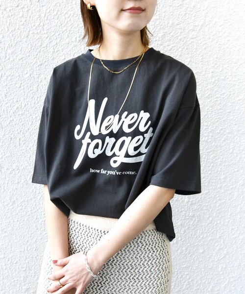 「＋81BRANCA」 半袖Tシャツ ONE SIZE チャコールグレー レディース