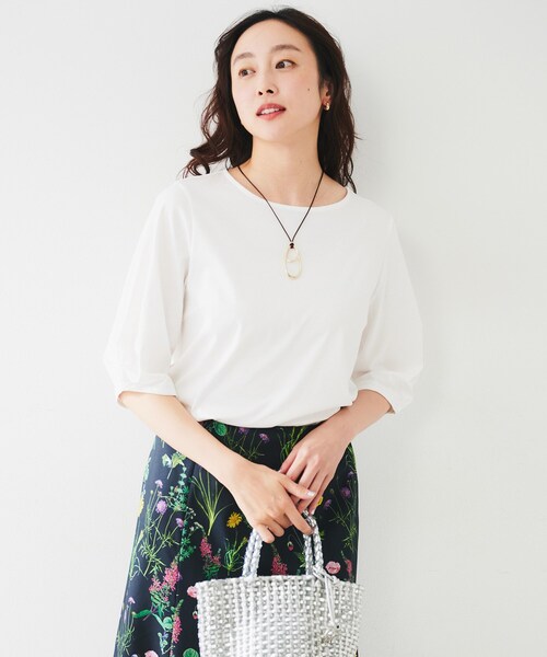 tシャツ 袖タックカットソー レディース