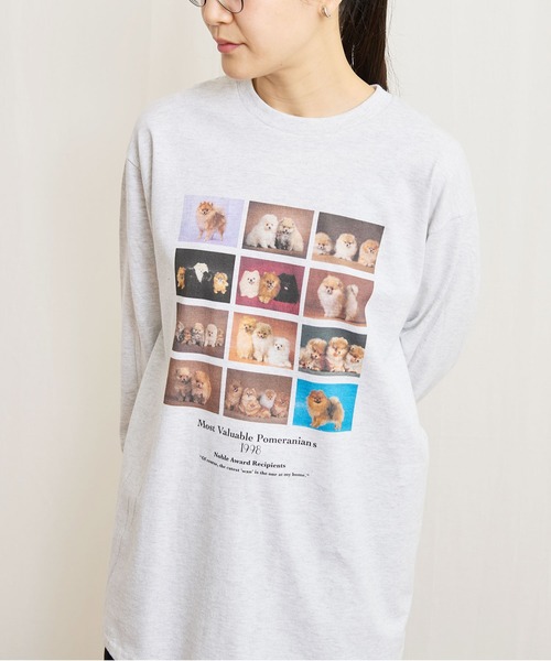 tシャツ Pomeranians long sleeve レディース
