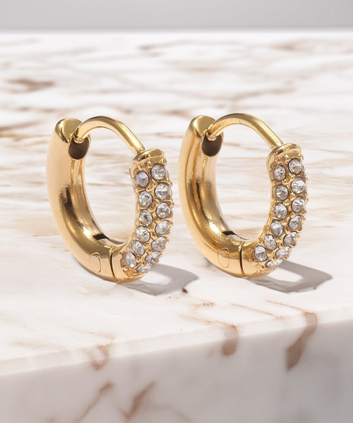 ラウンドパヴェフープピアス E171H25929-W（4週間発送） 7mmパヴェフープピアス - 12Twelve Agenda(トゥエルブアジェンダ