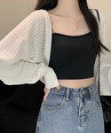 カーディガン uvカット 夏 透かし編みショー...の詳細画像4