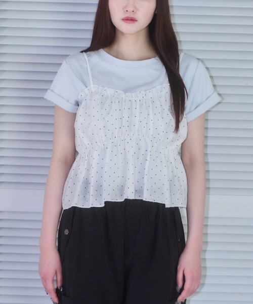 mellowneon tシャツ ドットビスチェset Tシャツ レディース