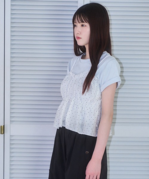tシャツ ドットビスチェset Tシャツ レディース mellowneon tシャツ ドットビスチェset Tシャツ レディース