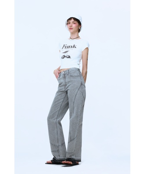 tシャツ 半袖 INSTANTFUNK ソフト プリンテッド Tシャツ レディース