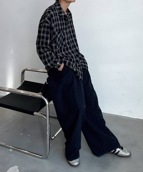 UNDERSTATEMENTs シャツ 「ユニセックス」ルーズチェックシャツ