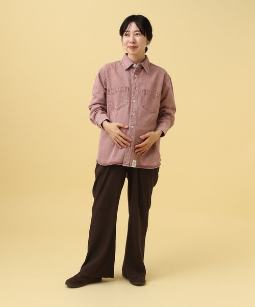 LEPSIM マタニティ 「産前・産後対応」マタニティ／リブフレアパンツ