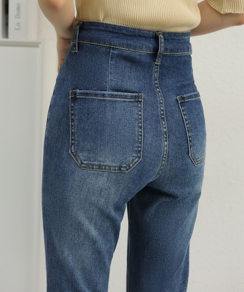 「MAISON DE THERESE」 ブーツカットデニムパンツ L ブラック レディース