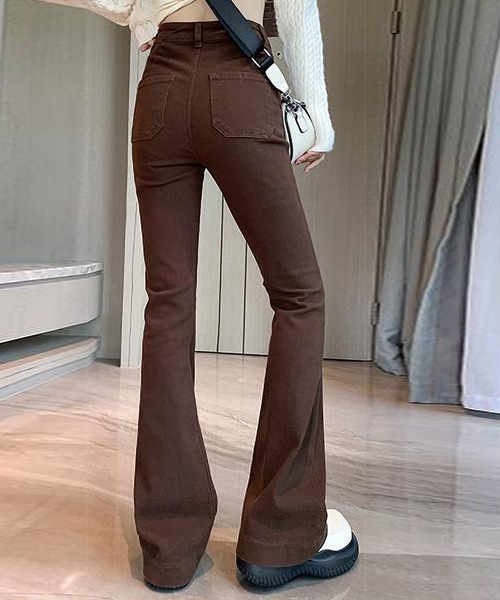 「MAISON DE THERESE」 ブーツカットデニムパンツ L ブラック レディース