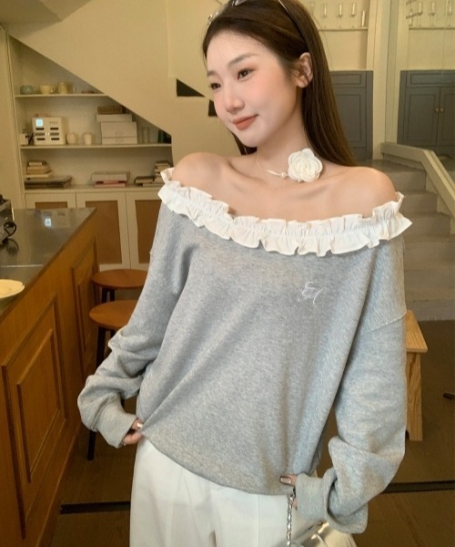 gossip!ロサンゼルス tシャツ 「Y2Kガーリー」フリルワンショルダー