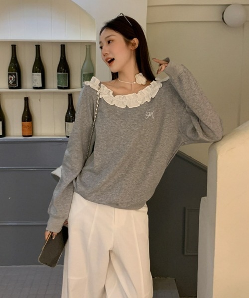 gossip!ロサンゼルス tシャツ 「Y2Kガーリー」フリルワンショルダー