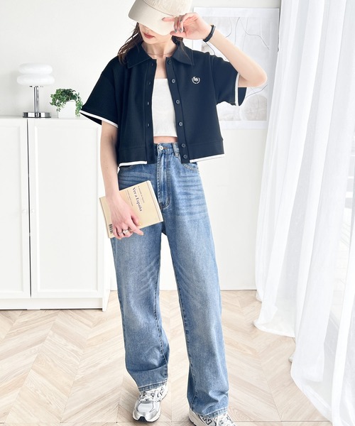 「classicalelf」 半袖ポロシャツ LARGE ベージュ レディース_画像2