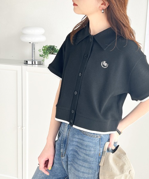 「classicalelf」 半袖ポロシャツ LARGE ベージュ レディース_画像3