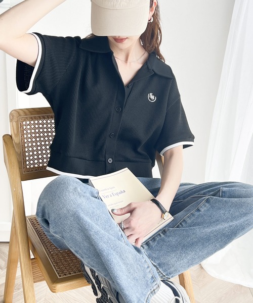 「classicalelf」 半袖ポロシャツ LARGE ベージュ レディース_画像9