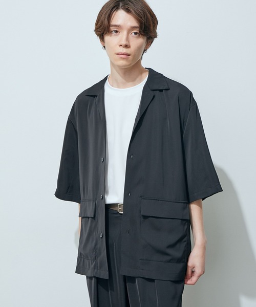 「JUNRED」 半袖シャツ M カーキ メンズ_画像3