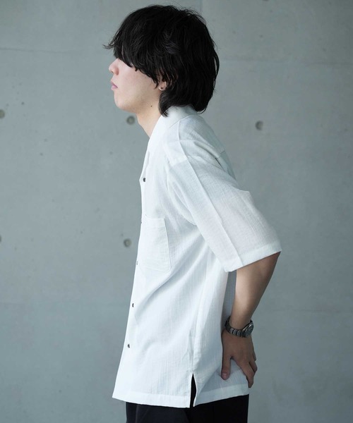 「UNION STATION」 半袖シャツ L オフホワイト メンズ_画像5