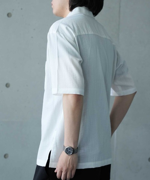 「UNION STATION」 半袖シャツ L オフホワイト メンズ_画像6